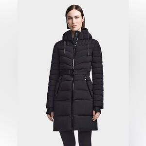 RUDSAK Women's Belted Black Puffer Jacket